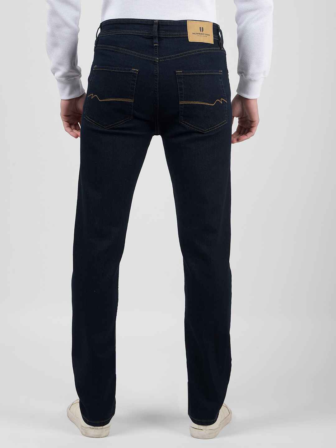 Numero Uno Men Solid Dark Blue Jeans
